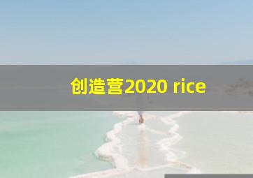 创造营2020 rice